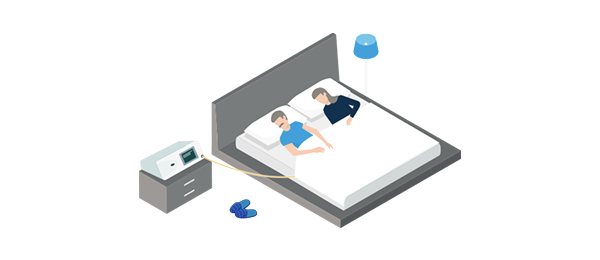 Illustration of Patient with Automated Peritoneal Dialysis